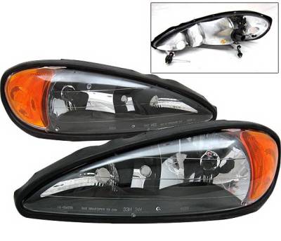 4 Car Option - Pontiac Grand Am 4 Car Option Halo Headlights - Black - LH-PGAM99B-KS