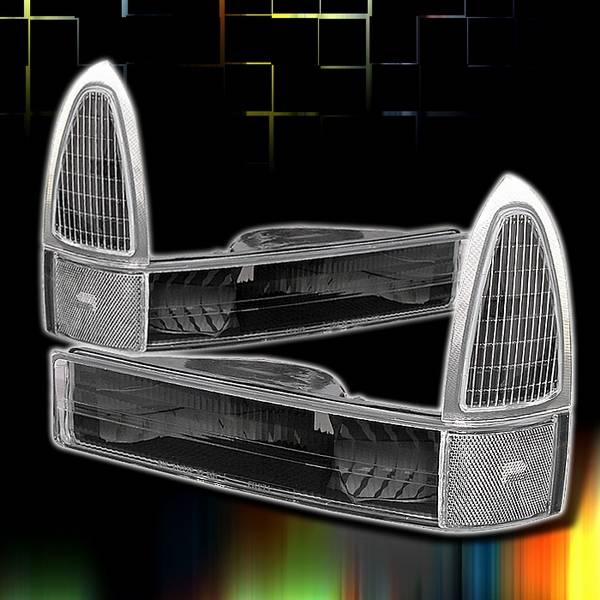 Custom Disco - Ford F250 Custom Disco Black Corner Lights - LC-F25099JM-KS