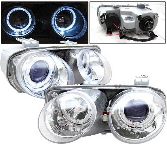 4 Car Option - Acura Integra 4 Car Option Dual Halo Projector Headlights - Chrome - LP-AI98CB-YD