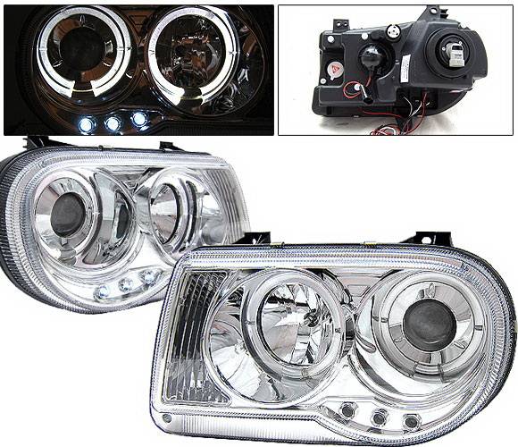 4 Car Option - Chrysler 300 4 Car Option Diamond Projector Headlights - Chrome - LP-C300C05C-YD