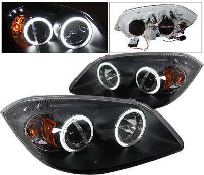 4 Car Option - Chevrolet Cobalt 4 Car Option LED Halo Projector Headlights - Black CCFL - LP-CCBT05BB-KS