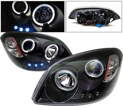 4 Car Option - Chevrolet Cobalt 4 Car Option LED Halo Projector Headlights - Black - LP-CCBT05BB-YD