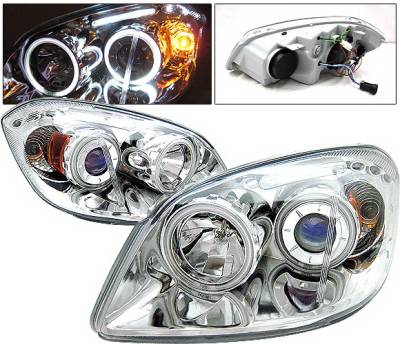 4 Car Option - Chevrolet Cobalt 4 Car Option LED Halo Projector Headlights - Chrome CCFL - LP-CCBT05CB-KS