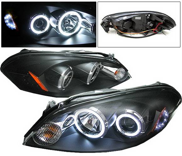 4 Car Option - Chevrolet Impala 4 Car Option CCFL LED Halo Projector Headlights - Black - LP-CIM06BF-KS