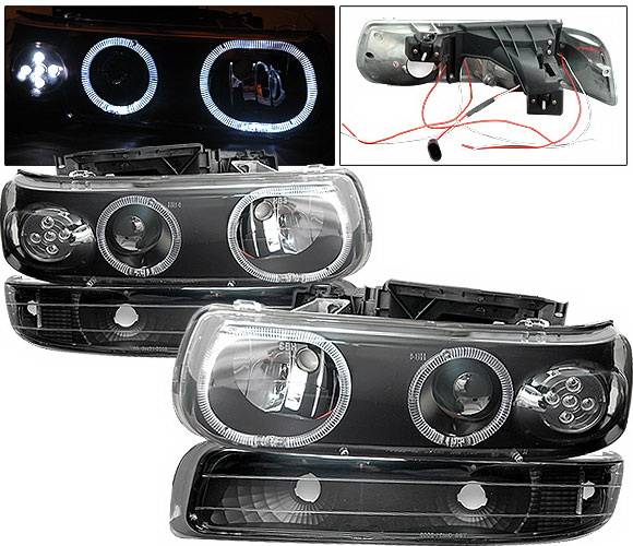 4 Car Option - Chevrolet Silverado 4 Car Option LED Halo Projector Headlights - LP-CSV99BC-6