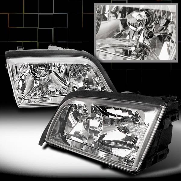 Custom Disco - Mercedes-Benz C Class Custom Disco Euro Crystal Headlights - LH-BW20295-KS
