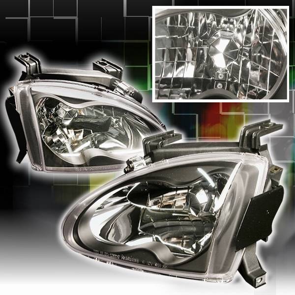 Custom Disco - Honda Del Sol Custom Disco JDM Black Crystal Headlights - LH-DEL93JM