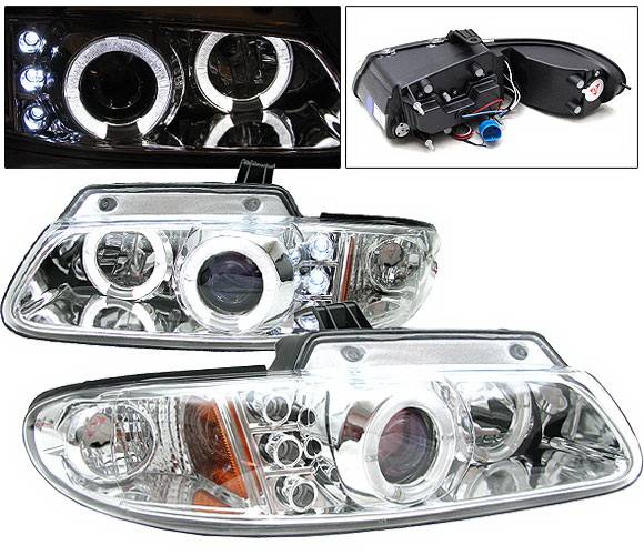 4 Car Option - Dodge Caravan 4 Car Option Halo Projector Headlights - Chrome - LP-DC96CB-YD