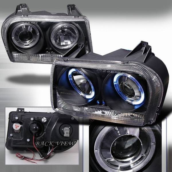 Custom Disco - Chrysler 300 Custom Disco Black Projector Headlights - LHP-30005JM-YD