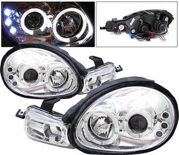 4 Car Option - Dodge Neon 4 Car Option LED Halo Projector Headlights - Chrome - LP-DN00CC-YD