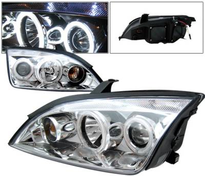 4 Car Option - Ford Focus 4DR 4 Car Option Halo Projector Headlights - Chrome - LP-FF05CC-KS
