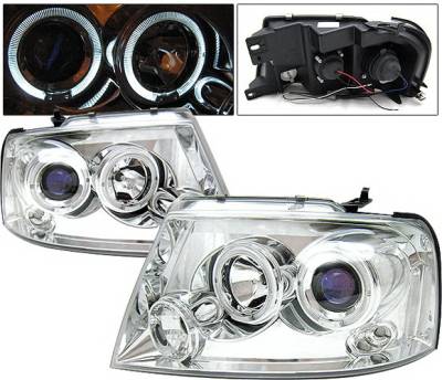 4 Car Option - Ford F150 4 Car Option LED Halo Projector Headlights - Chrome - LP-FF15004CB-5