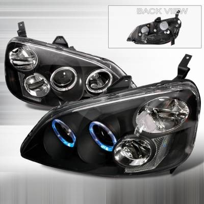 Custom Disco - Honda Civic Custom Disco Black Projector Headlights - LHP-CV01JM-KS