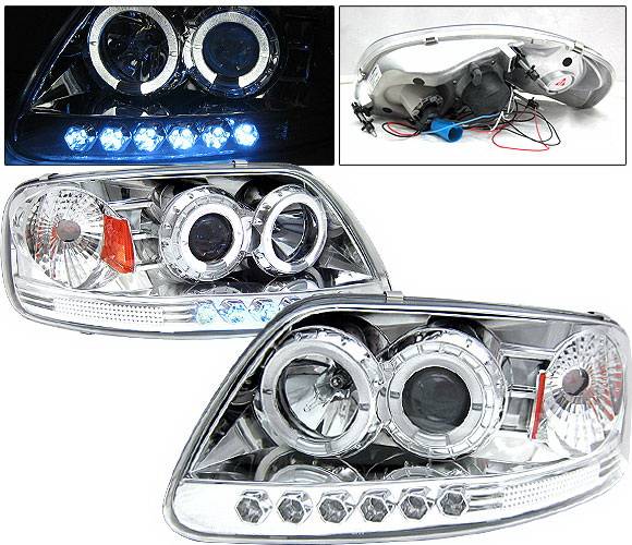 4 Car Option - Ford Expedition 4 Car Option Projector Headlights - Chrome - LP-FF150CB-YD