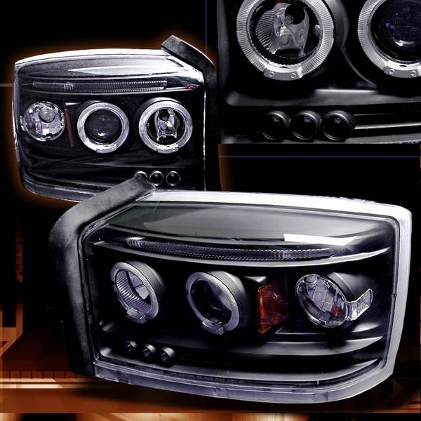 Custom Disco - Dodge Dakota Custom Disco Black Projector Headlights - LHP-DAK05JMB-TM