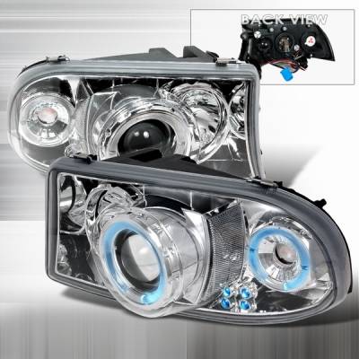 Custom Disco - Dodge Dakota Custom Disco Clear Projector Headlights - LHP-DAK971PC-YD