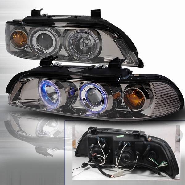 Custom Disco - BMW 5 Series Custom Disco Black Halo Projector Headlights - LHP-E39R1G-KS
