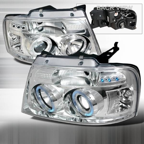 Custom Disco - Ford F150 Custom Disco Clear Halo Projector Headlights - LHP-F15004