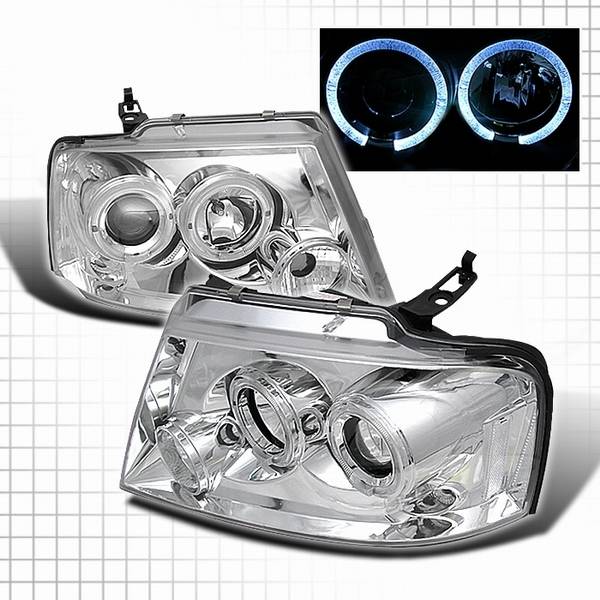 Custom Disco - Ford F150 Custom Disco Chrome Projector Headlights - LHP-F15004-TM