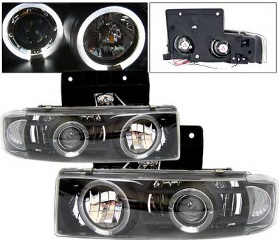 4 Car Option - Chevrolet Astro 4 Car Option Halo Projector Headlights - Black & Clear - LP-GA85BC-YD