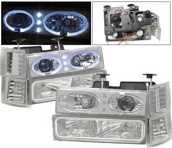 4 Car Option - Chevrolet C10 4 Car Option Halo Headlights - Chrome - 8PC - LP-GC88CR-6