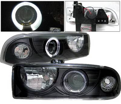 4 Car Option - Chevrolet S10 4 Car Option Halo Projector Headlights - Black - LP-GS98BC-YD