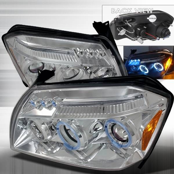Custom Disco - Dodge Magnum Custom Disco Chrome Halo Projector Headlights - LHP-MAG05-TM