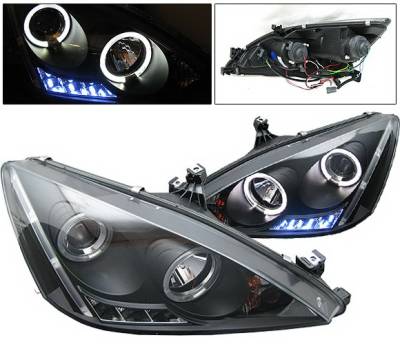 4 Car Option - Honda Accord 4 Car Option LED Halo Projector Headlights - Black - LP-HA03BB-YD