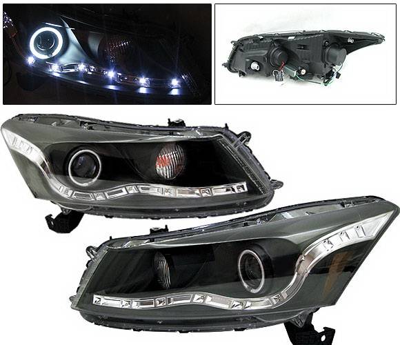 4 Car Option - Honda Accord 4DR 4 Car Option Halo Projector Headlights - Black CCFL - LP-HA084BF-KS