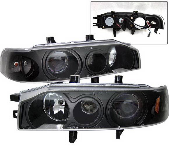 4 Car Option - Honda Accord 4 Car Option Projector Headlights - Black - 1PC - LP-HA90BB-KS