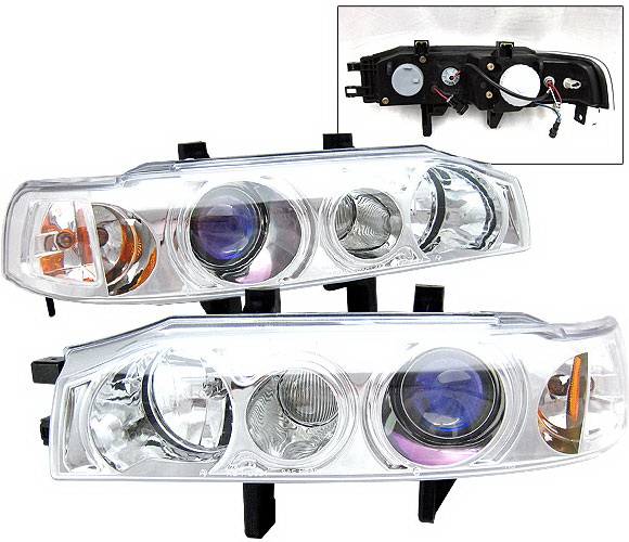 4 Car Option - Honda Accord 4 Car Option Projector Headlight Chrome - 1PC - LP-HA90CB-KS