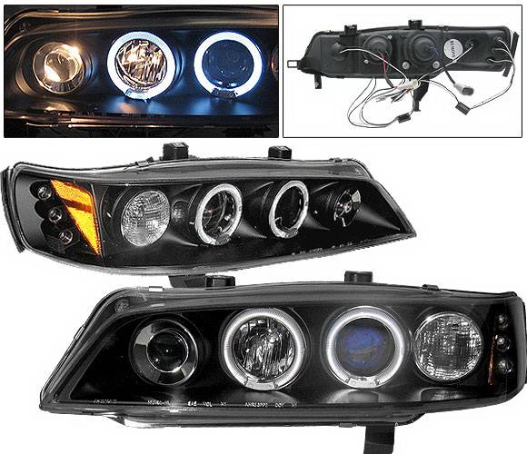 4 Car Option - Honda Accord 4 Car Option LED Dual Halo Projector Headlights - Black - LP-HA94BB-5