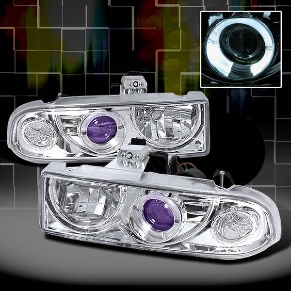Custom Disco - Chevrolet S10 Custom Disco Chrome Projector Headlights - LHP-S1098B-YD