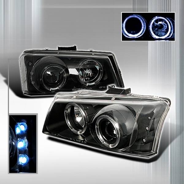 Custom Disco - Chevrolet Silverado Custom Disco Black Halo Projector Headlights - LHP-SIV03JMH-YD
