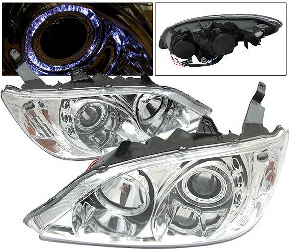 4 Car Option - Honda Civic 2DR & 4DR 4 Car Option Dual Halo Projector Headlights - Chrome - LP-HC04CB-KS