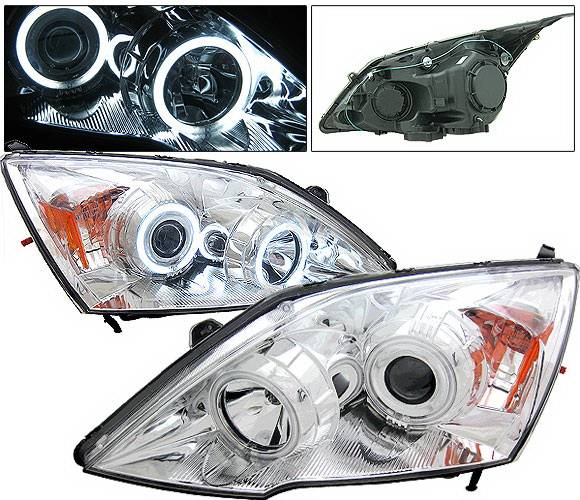 4 Car Option - Honda CRV 4 Car Option Halo Projector Headlights - Chrome CCFL - LP-HCRV07CB-KS