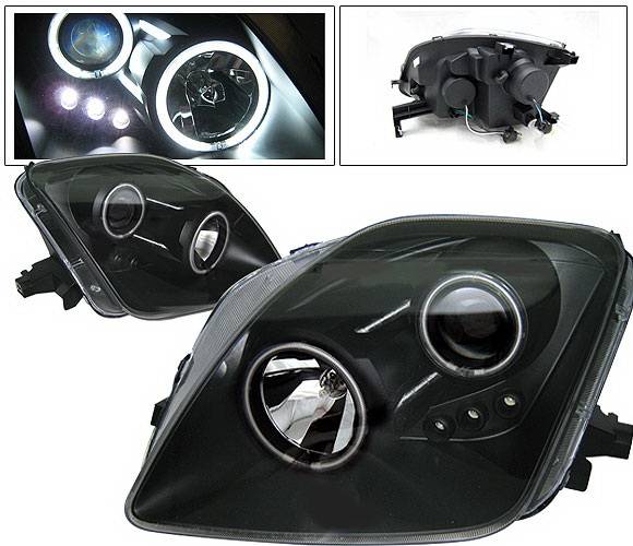 4 Car Option - Honda Prelude 4 Car Option LED Halo Projector Headlights - Black - LP-HP97BB-KS
