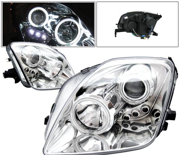 4 Car Option - Honda Prelude 4 Car Option LED Halo Projector Headlights - Chrome - LP-HP97CB-KS