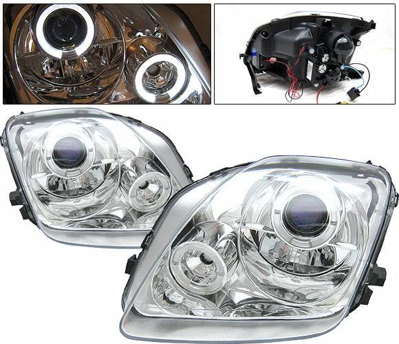 4 Car Option - Honda Prelude 4 Car Option LED Halo Projector Headlights - Chrome - LP-HP97CB-YD