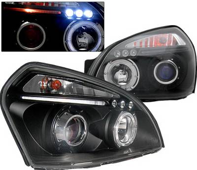 4 Car Option - Hyundai Tucson 4 Car Option LED Halo Projector Headlights - Black - LP-HTUC04BB-5