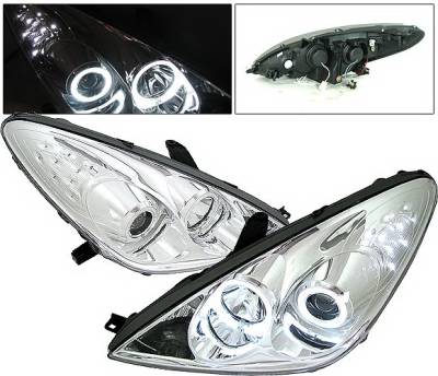 4 Car Option - Lexus ES 4 Car Option CCFL Halo Projector Headlights - Chrome - LP-LES30005CF-KS