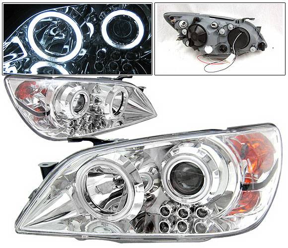 4 Car Option - Lexus IS 4 Car Option Halo Projector Headlights - Chrome CCFL - LP-LIS300CB-KS