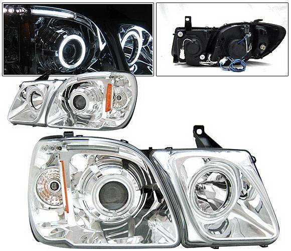 4 Car Option - Lexus LX 4 Car Option Halo Projector Headlights - Chrome CCFL - LP-LLX470CB-KS