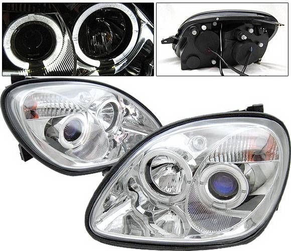 4 Car Option - Mercedes-Benz SLK 4 Car Option Halo Projector Headlights - Chrome - LP-MBSLK98CC-YD