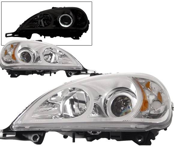 4 Car Option - Mercedes-Benz ML 4 Car Option Halo Projector Headlights - Chrome - LP-MBW163CR-KS-A