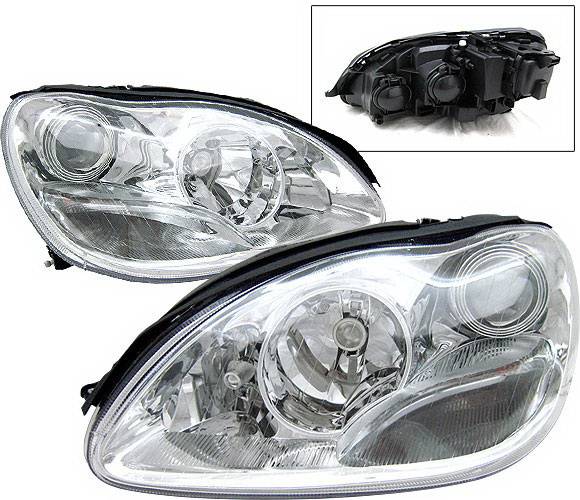 4 Car Option - Mercedes-Benz S Class 4 Car Option Halo Projector Headlights - Chrome - LP-MBW220CC-9
