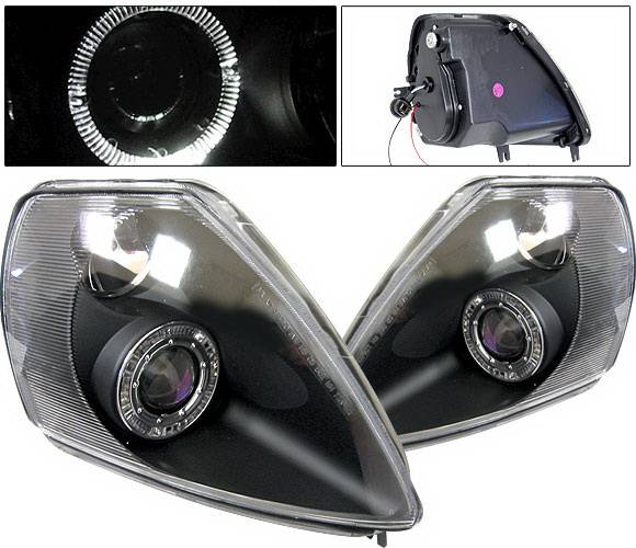 4 Car Option - Mitsubishi Eclipse 4 Car Option Halo Projector Headlights - Black - LP-ME00BB-KS