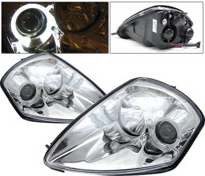 4 Car Option - Mitsubishi Eclipse 4 Car Option Halo Projector Headlights - Chrome - LP-ME00CB-YD