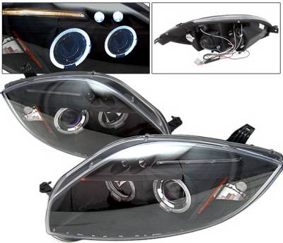 4 Car Option - Mitsubishi Eclipse 4 Car Option Halo Projector Headlights - Black - LP-ME06BB-5