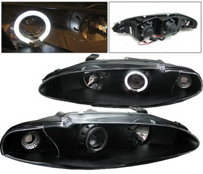 4 Car Option - Mitsubishi Eclipse 4 Car Option Halo Projector Headlights - Black - LP-ME95BB-YD
